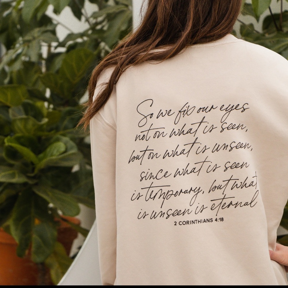 The Anastasia Co. - Eyes on Eternity Crew Sweatshirt Ivory NWOT